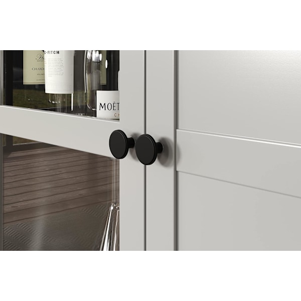 Rootz Display Cabinet - Showcase - Curio - Exhibit Case - Trophy Holder - Storage Unit - Light Grey/Artisan Oak - 65x201x41 cm