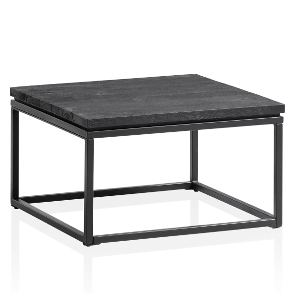 Rootz Modern Design Sofabord - Firkantet bord - Håndlavet - Mangotræ - Sort - Unik - Anti-Slip Nubs - 60cm x 60cm x 35cm