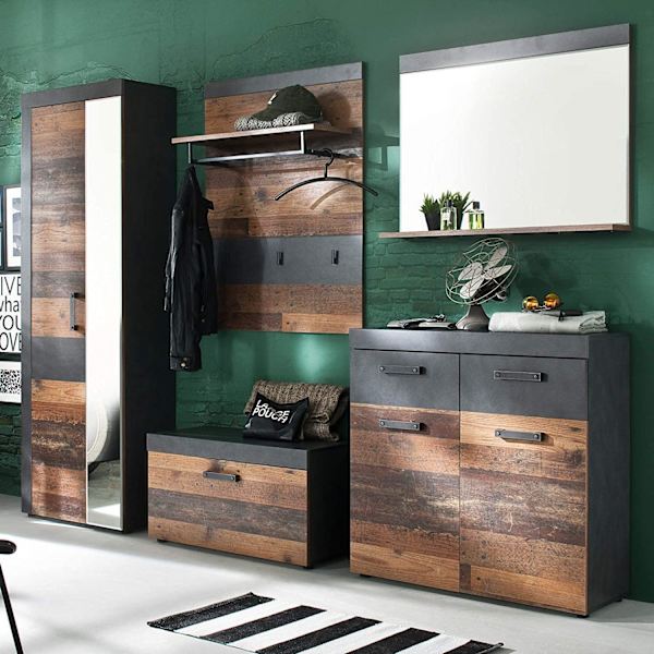 Rootz Garderobestativ - Knagerække - Brun og Sort - 80 x 106 x 28 cm