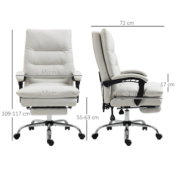 Rootz Massage Kontorstol - Drejestol - Executive Chair - Lændevarme - 65cm x 72cm x 109-117cm