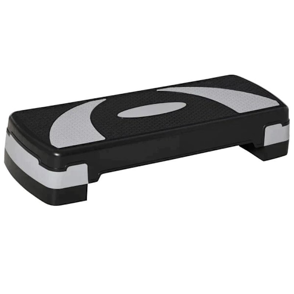 Rootz Aerobic Stepper - 2-stegs - Höjdjusterbar - Svart + Grå - 80 x 31 x 20 cm