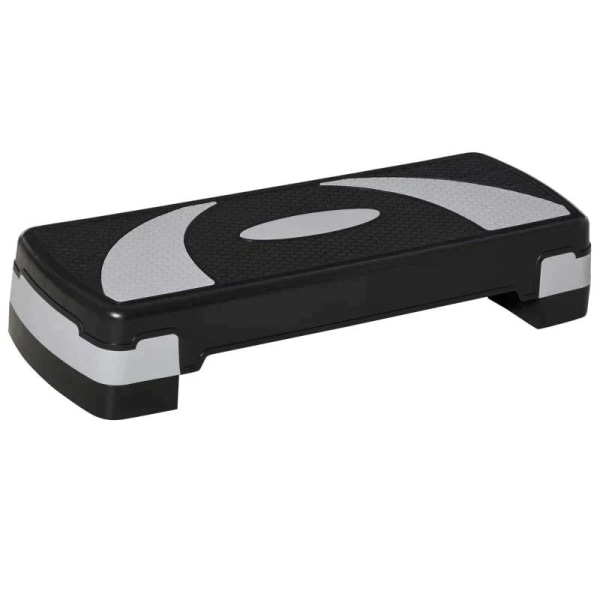 Rootz Aerobic Stepper - 2-trins - Højdejusterbar - Sort + Grå - 80 x 31 x 20 cm