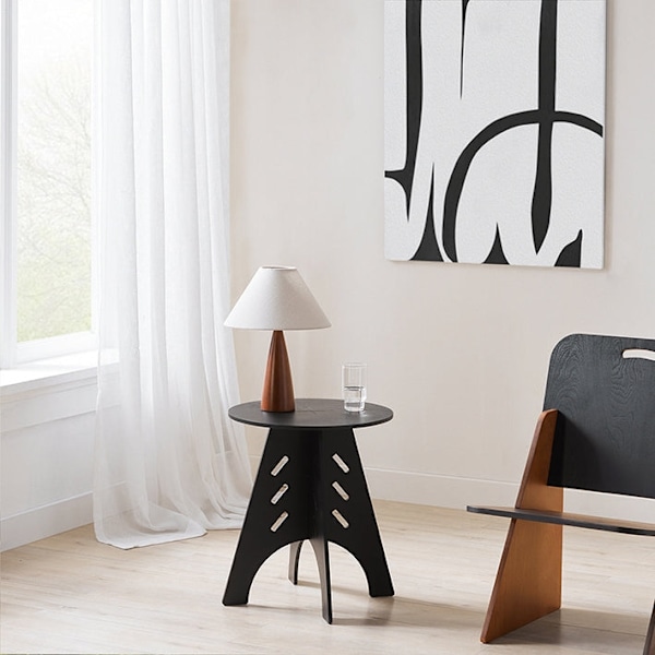 Rootz træsidebord - Sofabord - Tandledsbord - Nem montering - Miljøvenlig - Støjreducerende gulvbeskyttere - H55 x Ø46,5 cm