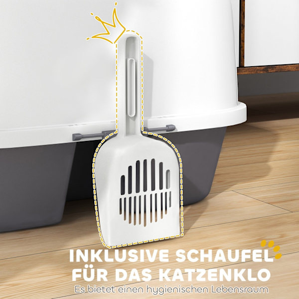 Rootz Cat Litter Box med låg - Låsbar og let at rengøre - dækket - 50 cm x 50 cm x 39 cm