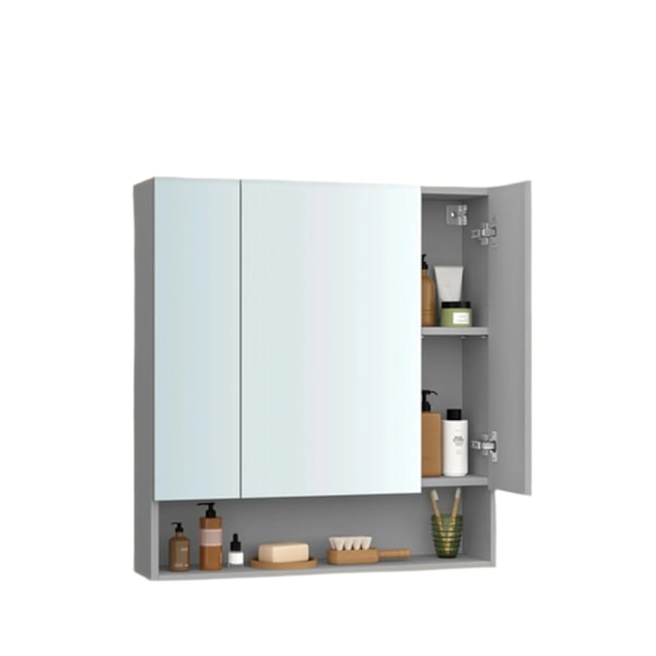 Rootz badeværelse skab med 3 døre - Mirror Cabinet - Badeværelsesopbevaring - Rumbesparende design - 16,5 cm x 70 cm x 75 cm