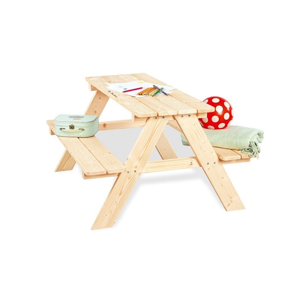 Rootz picknickbänk för barn - Utomhusbord för barn - Lekbänk i trä - massivt trä - 90 cm x 79 cm x 50 cm