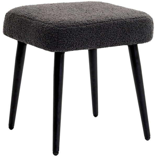 Rootz Pall - Fotstöd - Osmanskt - Tyg i kashmirlook - Accentstol - 42 cm x 42 cm x 47 cm - Mörkgrå - Stålben - 10 cm kudde