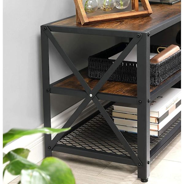 Rootz Tv-møbler - Tv-møbler - Tv-skab Industrielt - Sofabord - Brun/Sort - 160 x 39,2 x 50 cm (LxBxH)