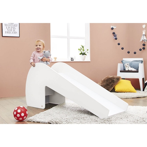 Rootz Indoor Slide Lotta - Valkoinen liukumäki - Lasten leikkiliukumäki - Mukautettava muotoilu - 155 cm x 45 cm x 68 cm