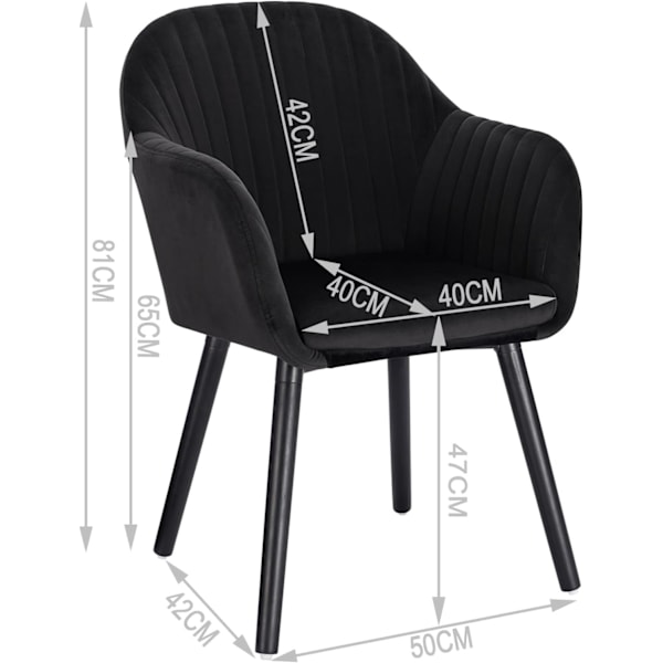 Rootz Ergonomic Velvet Spisestuestol - Komfortabel siddeplads - Stilfuld stol - Højdensitetsskum - Lændestøtte - Holdbar konstruktion - 81 cm x 40 cm