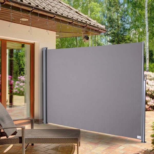 Rootz New Side Markis Privacy Screen Solskydd - Grå - Aluminium, Polyester, Metall - 118,11 cm x cm x 78,74 cm