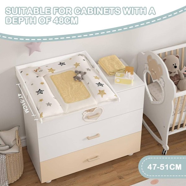 Rootz skötunderlägg - Baby Change - Blöjebyte - MDF - Säkert material - 70cm x 75cm x 10cm
