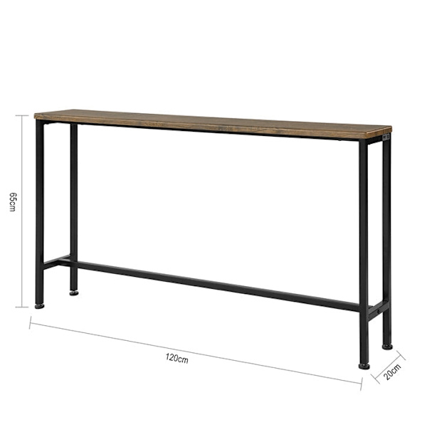 Rootz Vintage Console Bord - Hallbord - Sideboard - MDF och metall - Robust, utrymmesbesparande, Non-Wobble Design - 120cm x 65cm x 20cm