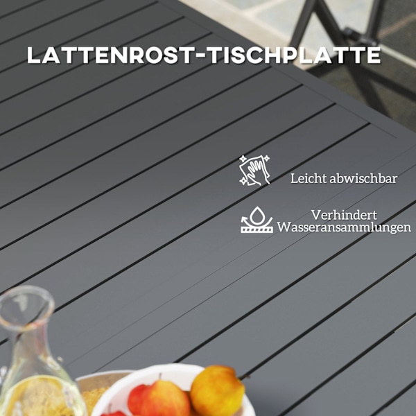 Rootz Garden Table - Utomhusbord - Utdragbart bord - Väderbeständig design - 160/220L x 90W x 73H cm