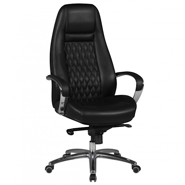 Rootz Executive Chair - Äkta läder - Diamantdesign - Aluminiumbas - Ergonomiska kontroller - Svankstöd - 120 kg Lastkapacitet - 120-130 cm x 68 cm x 5