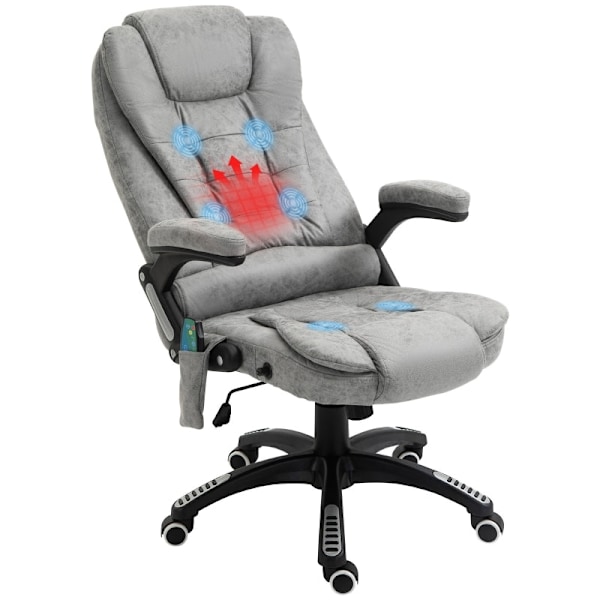 Rootz Massage Kontorsstol - Ergonomisk Executive Stol - Värmeelement - Höjdjusterbar - 68cm x 72cm x 110-120cm - Grå