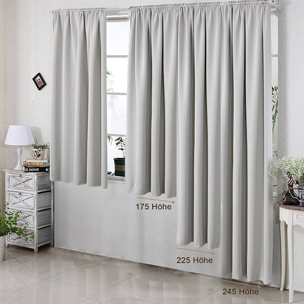 Rootz Premium mörkläggningsgardiner - Mörkläggningsgardiner - Värmeisolerade paneler - Bullerreducering - Energisparande - 135 cm x 245 cm