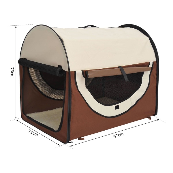 Rootz foldbar hundetransportkasse - brun - stof, PVC, stål - 38,19 cm x 27,95 cm x 29,92 cm