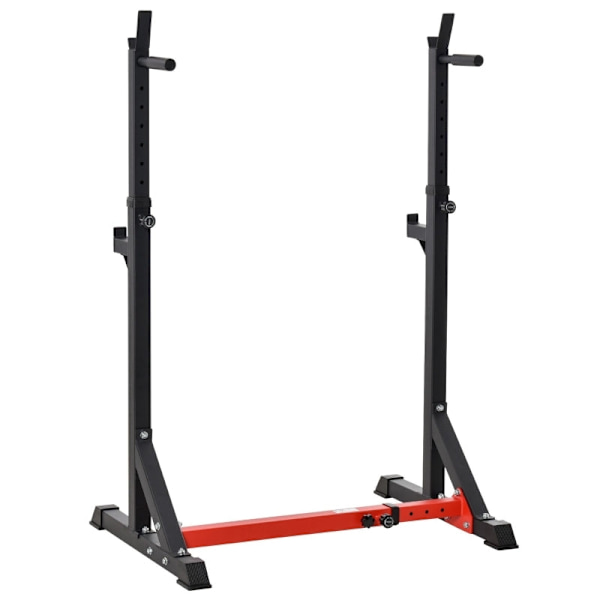 Rootz justerbart skivstångsställ - Tyngdlyftningsställ - Gymutrustning - Stöder 150 kg - 77-122W x 66D x 121-171H cm