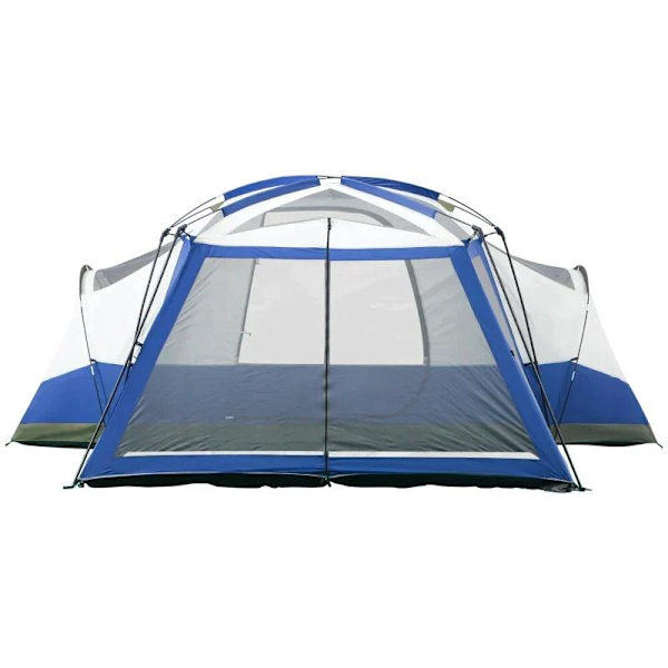 Rootz Camping Teltta - 6-8 hengen teltta - Perheteltta - Kupoliteltta - Eteisellä - 2 ikkunaa - Polyesteri/lasikuitu/teräs - Sininen/vihreä/harmaa - 5
