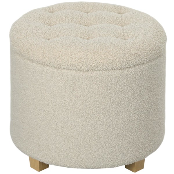 Rootz Round Stole With Storage - FootSnol - Ottoman - Rummelig 31,8L Storage - Ø45 X 41H CM - Brun