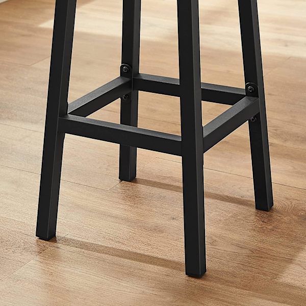 Rootz Barstolar - Set med 2 - Köksstol - Metallstomme - Bearbetat trä - Grå - 32 x 65 cm