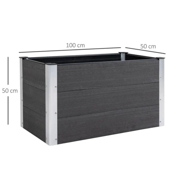 Rootz Planteringslåda - Blomkruka - Blomlåda - WPC/Aluminium - 100 x 50 x 50 cm