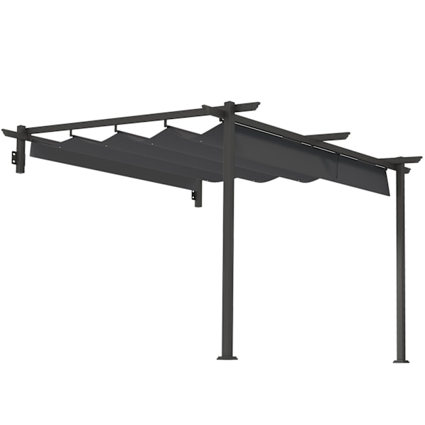 Rootz 3x3m Gazebo Pergola - Windproect Patio Canopy - Justerbart tak - UV -skydd - 297 cm x 297 cm x 200/230 cm - Grå