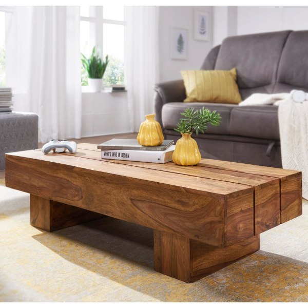 Rootz sofabord massivt træ Sheesham 120 cm bredt design stuebord