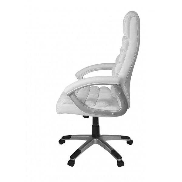 Rootz kontorsstol konstläder vit ergonomisk med nackstöd - Design Executive Chair Skrivbordsstol med avtorkningsfunktion - Snurrstol högt ryggstöd X-X