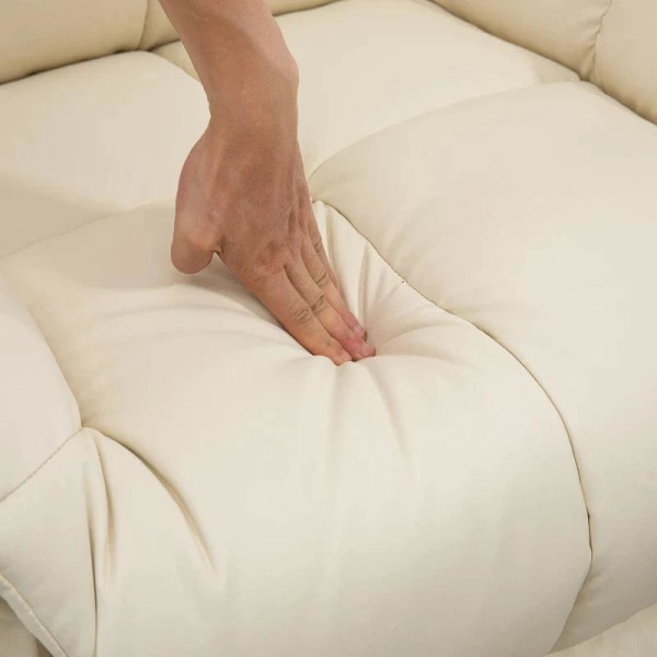 Rootz Massagestol - Afslapningsstol - 8 Vibrationspunkter - Liggefunktion - Imiteret læder - Cremehvid - 94 x 99 x 99 cm