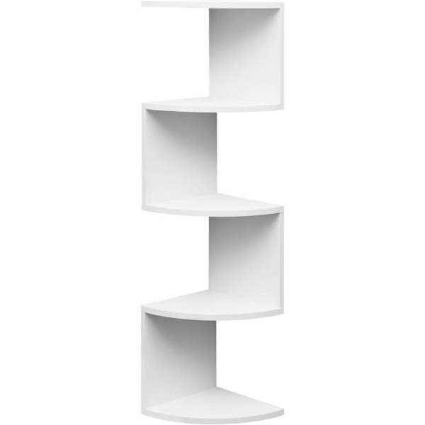 Rootz Zigzag hörnhylla - Fläktformade vägghyllor - Flytande displayställ - Högkvalitativt trä - 25cm x 106cm x 25cm