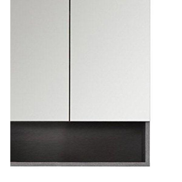 Rootz Bathroom Mirror Storage Cabinet - Vanity Organizer - Elegant Bath Cupboard - Smoke Silver Glamour - 58x75x18 cm