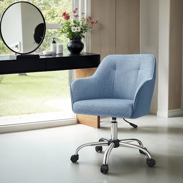 Rootz Office Chair Swivel stol skrivstol - Ergonomiskt stöd - 64 x 64 x (83-93) cm - blått