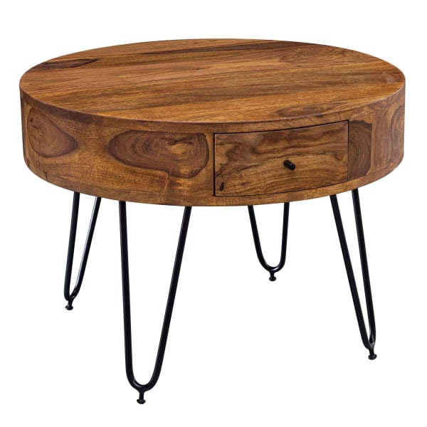 Rootz bord Sheesham massivt træ - metal 60x44,5x60 cm bord stue