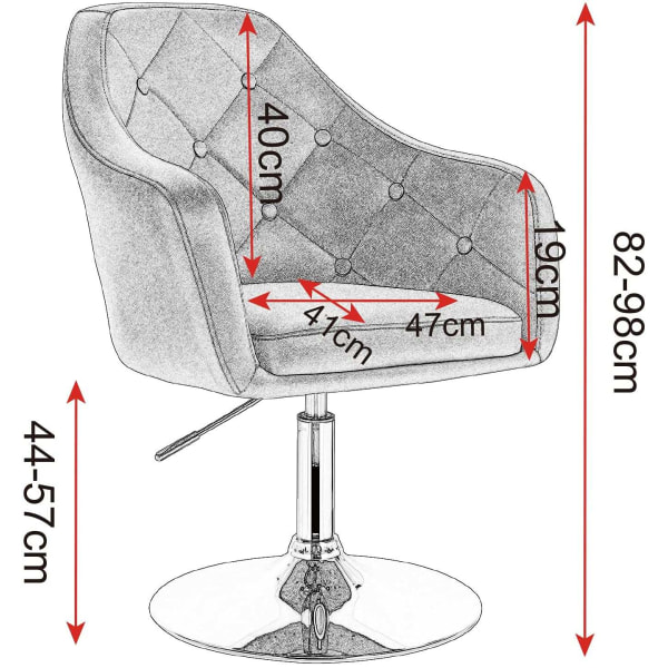 Rootz Barstol - Bordskammel - Justerbar barstol - Ergonomisk komfort - Holdbar og langtidsholdbar - Sikker og stabil - Kunstlæder - 47cm x 41cm x 82-9