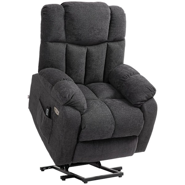 Rootz 2 -i -1 hvilestolstol - tv -lænestol - biografsæde - USB -porte, lommefjedre - 92 cm x 95 cm x 107 cm (lodret) - sort