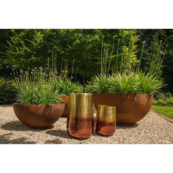 Rootz Two Tone Brass Planter - Dekorativ kruka - inomhusväxthållare - Lyxig design - 35 cm x 35 cm x 55 cm
