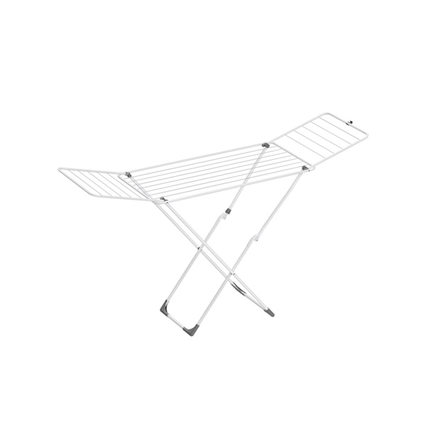 Rootz White Steel PP Plastic Vaskestativ - Tørrestativ til tøj - Tørrestativ - Letvægts - Kompakt - Nem montering - 50 cm x 182 cm x 102,5 cm