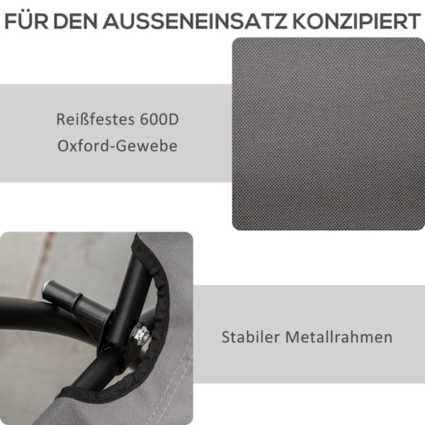 Rootz Camping Chair - Folding Chair - Portable Seat - Justerbart ryggstöd - Gray Oxford Fabric - 65x65x94cm