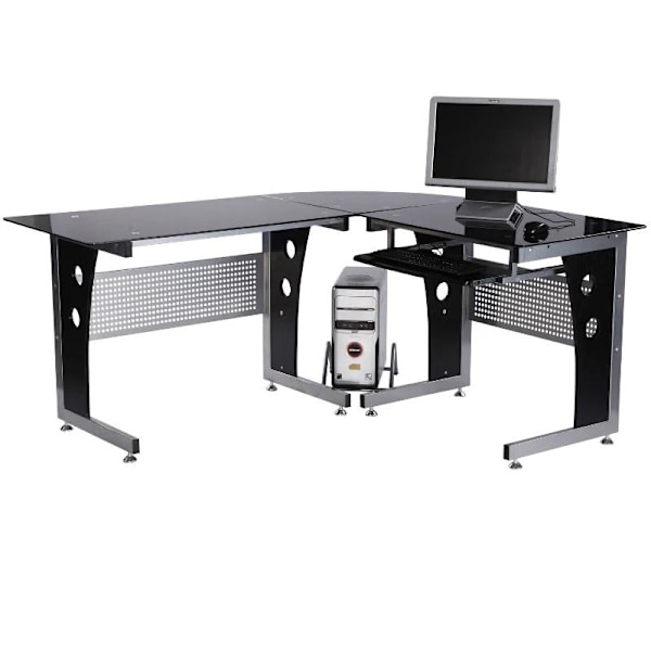 Rootz Datorbord - Datorbord - Hörnskrivbord - Kontorsbord - Pc-bord - L-format - 164x139x75 Cm