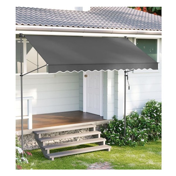 Rootz Clamp Markis - Markis - Höjdjusterbar markis - Lättmonterad markis - Slitstark markis - Med vev - 300 x 130 cm