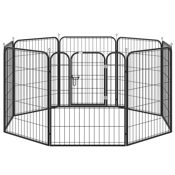 Rootz Pet kravlegård - Outdoor Run Krabbegård - Kanin hvalpebur - Hundepenne - Foldeløbshegn - Have - Metal Hutch - Sort - 79 x 100 cm