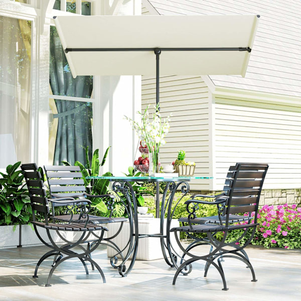 ROOTZ PARASOL - ROTATERING SUNSHADE - Justerbar haveskærm - UV -beskyttelse UPF 50+ - 150x205 cm hvid og sort