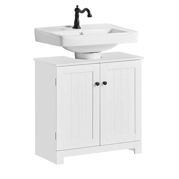 Rootz Vask Underskab - Badeværelsesvask - Opbevaringsskab - Magnetisk låsning - Justerbar hylde - MDF Konstruktion - 60cm x 60cm x 30cm