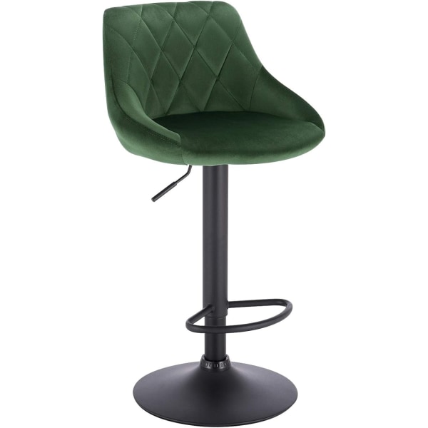 Rootz Velvet Barstol - Justerbar bordstol - Drejelig barstol - Komfortabel, Alsidig, Robust - 84cm-106cm x 35cm x 38cm