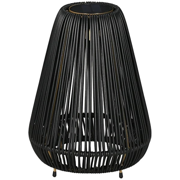 Rootz Trädgårdsbelysning - Solljus - Rottingljus - Timer - USB-laddningskabel - 3 ljusstyrkanivåer - Metall - PE-rotting - Svart - 27 X 27 X 37 Cm