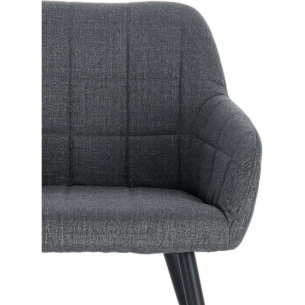 Rootz sæt med 2 spisestuestole - Lænestole - Komfortstole - Ergonomisk design, holdbar konstruktion, nem montering - linned og metal - 49cm x 43cm