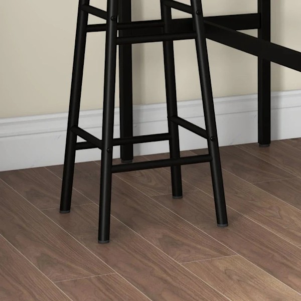 Rootz barbord med 2 stole - Industrielt design - Sæt med 2 barstole med bord - 3 stykker - Brun + Sort - 105L x 40W x 90H cm