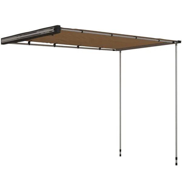 Rootz Biltält - Taktält - Bilsidomarkis - Väderbeständig - Twist-lock Design - Skyddar regn - Oxfordtyg - Khaki - 160L x 250W x 125-225H cm